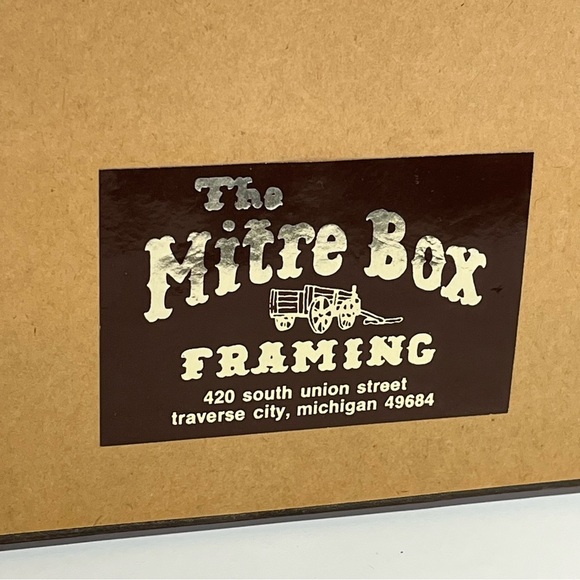 Vintage 70s Framed Crewel Embroidery Picture judge Dixon green brown - Picture 5 of 6